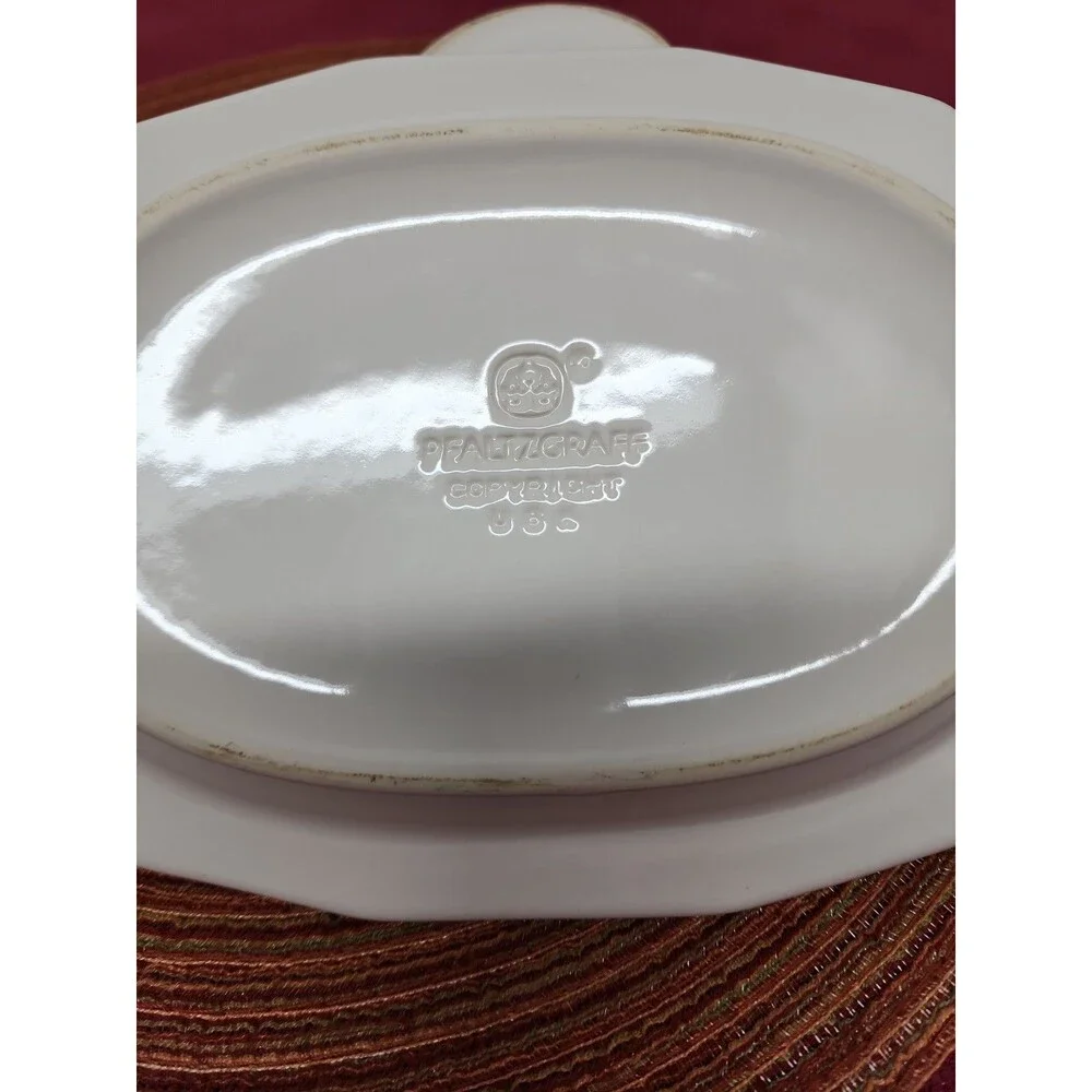 Pfaltzgraff Heritage White Gravy Boat And Underplate 16 Oz Made In The USA EUC
